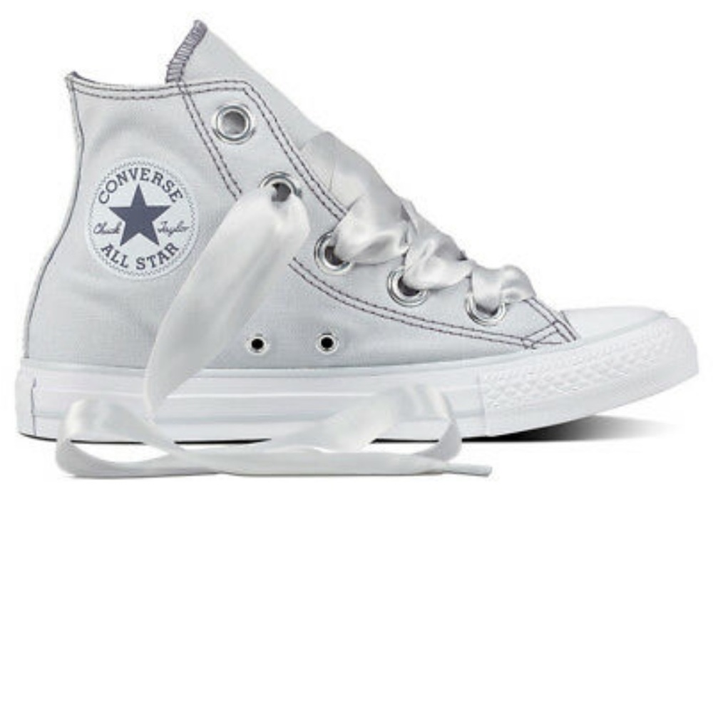Original Converse Chuck Taylor Big Eyelets Pastel Canvas Women's 7.5 Silver. EUC